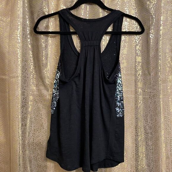 Express black and silver sequin racer back ruched tanktop size XS - Picture 4 of 4